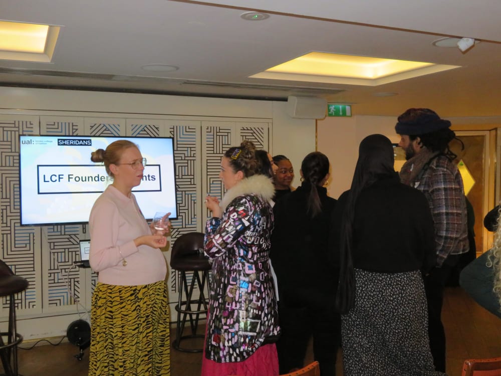 Students networking at LCF Founders Club event