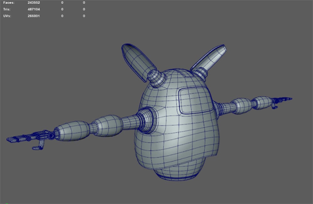 3D renders of the film's robot character.