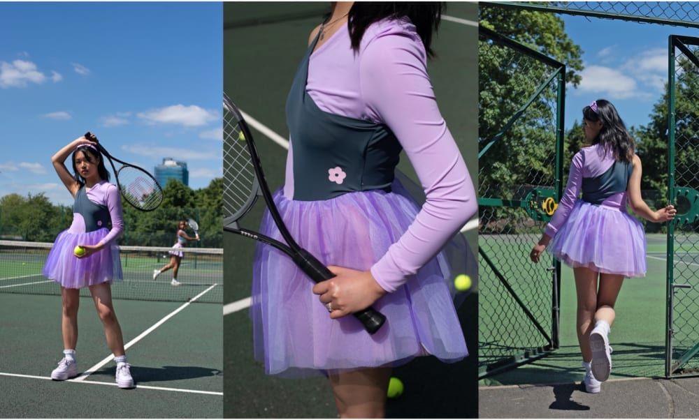 Models wearing tennis wear