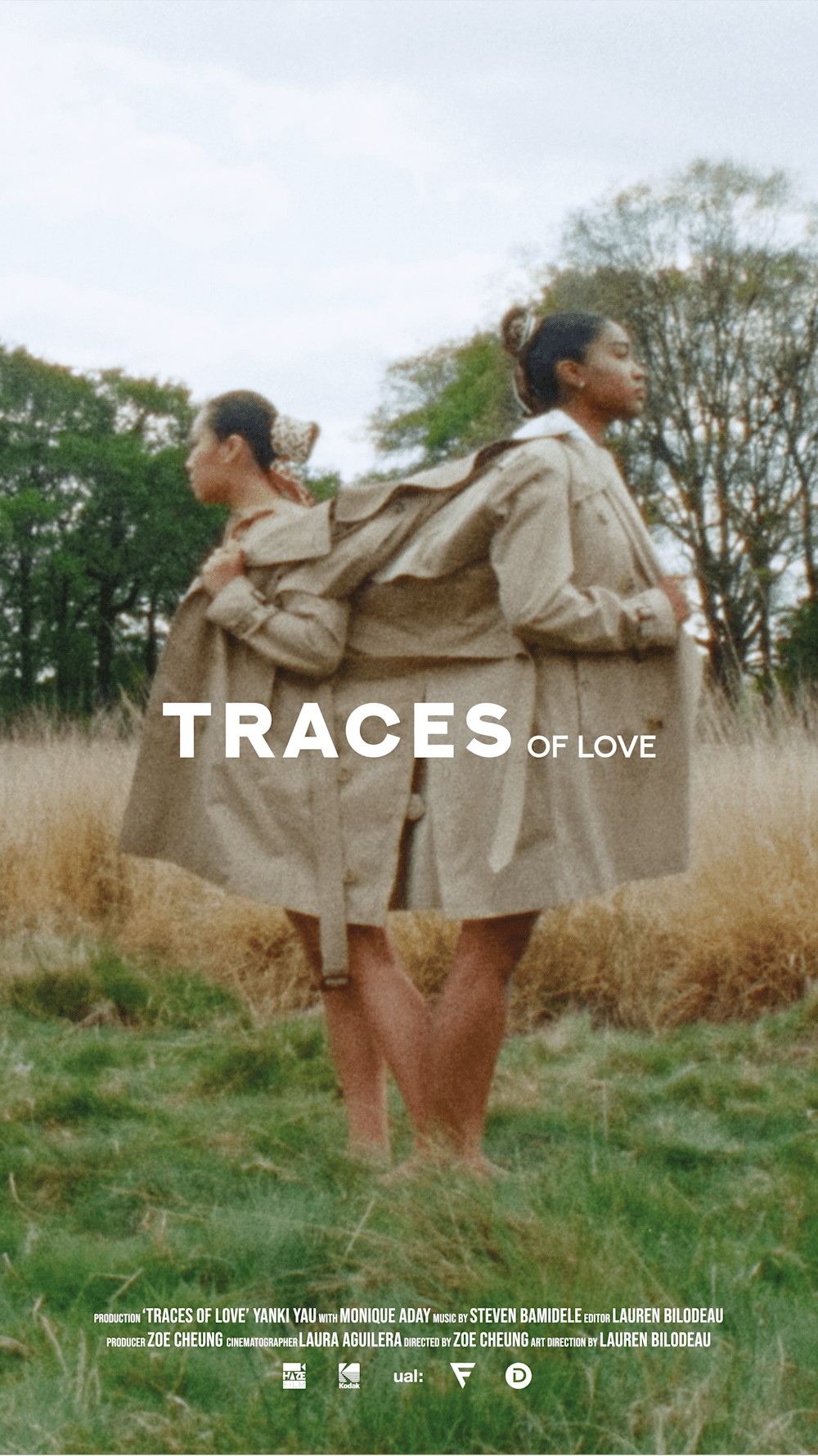 Film poster for Traces of Love showing two models posing from the side