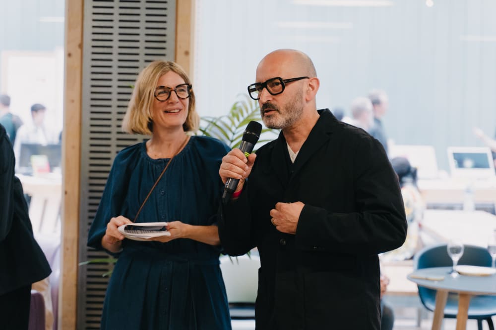 CSM members of staff speaking at the reception.