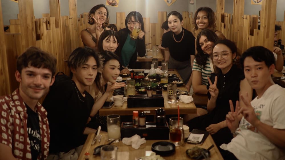 a group of students posing for a photo