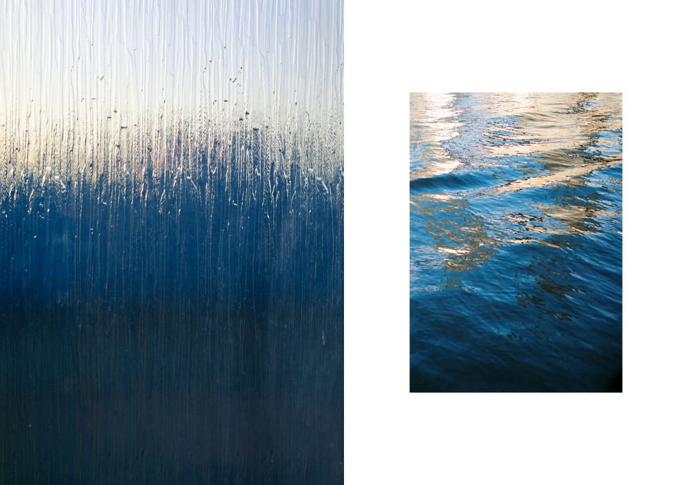 double image left is blurred through a window and right image is object seen through a window