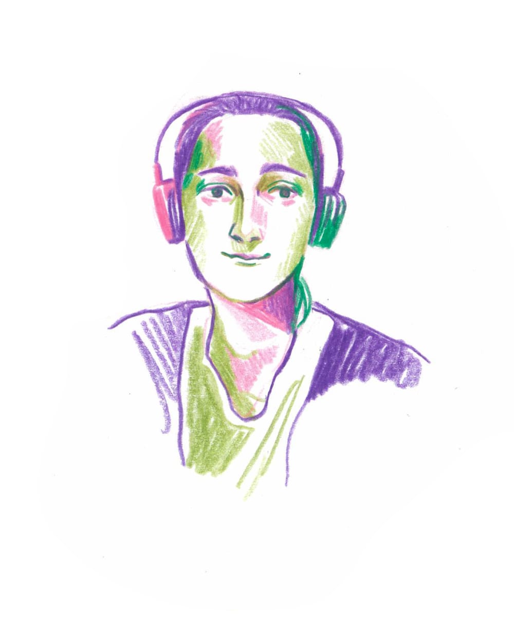 illustration of a person wearing headphones