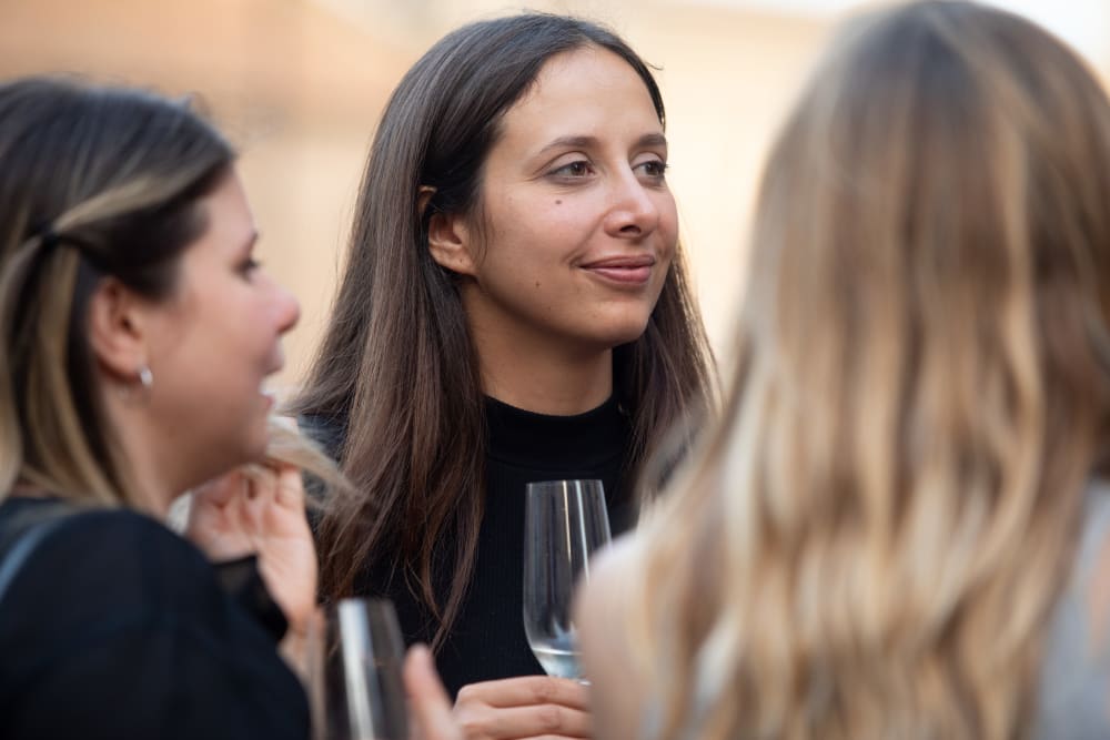 Close-up of a guest smiling