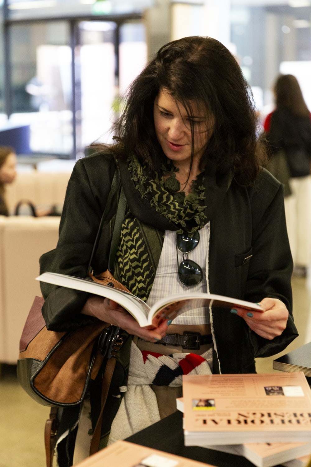 Guest reading a book