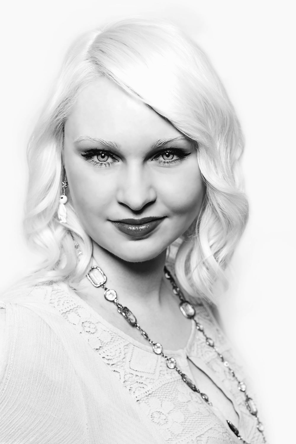 Black and white portrait of Kristen Bateman