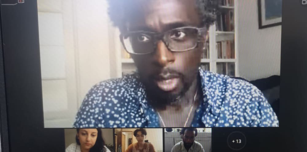 Photo of 4 people taking part in an online event