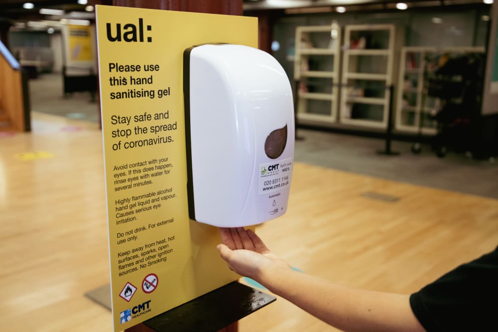 Hand sanitiser station