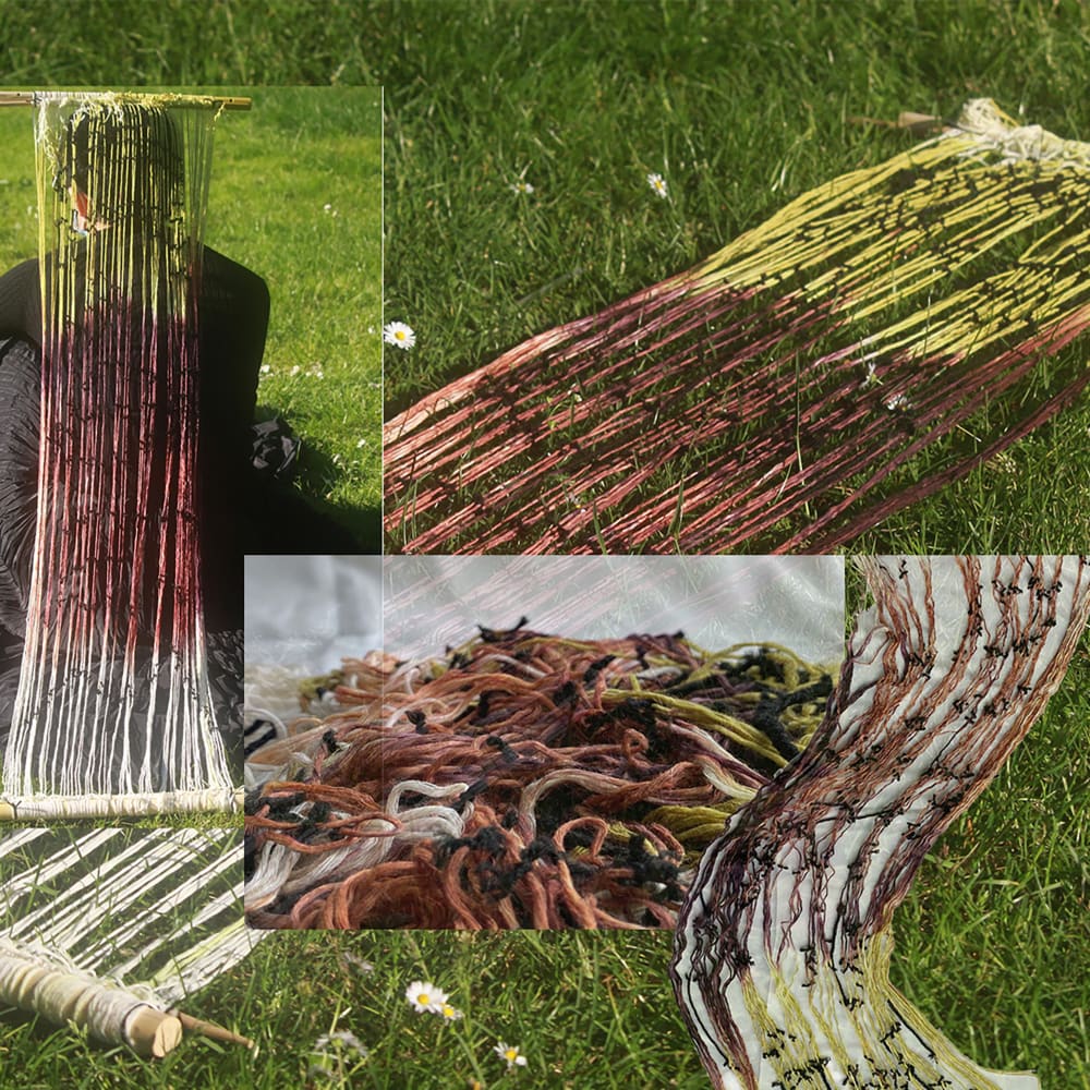 Layered photographic images, showing the tie dye at different angles