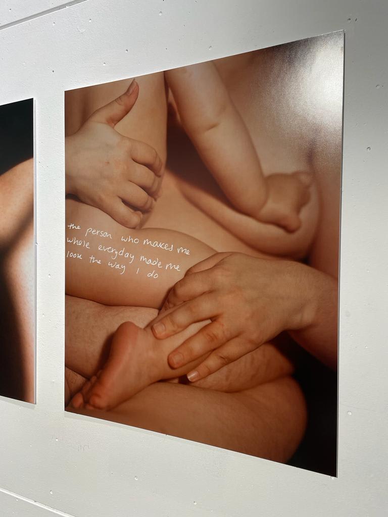 Close up photograph of woman and child