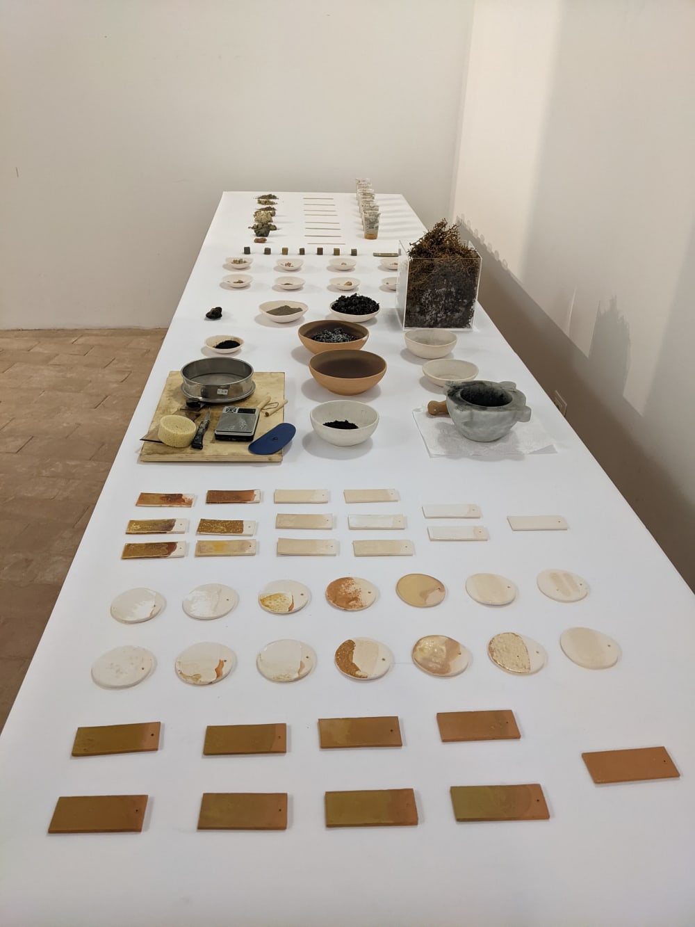 clay artwork displayed on a table