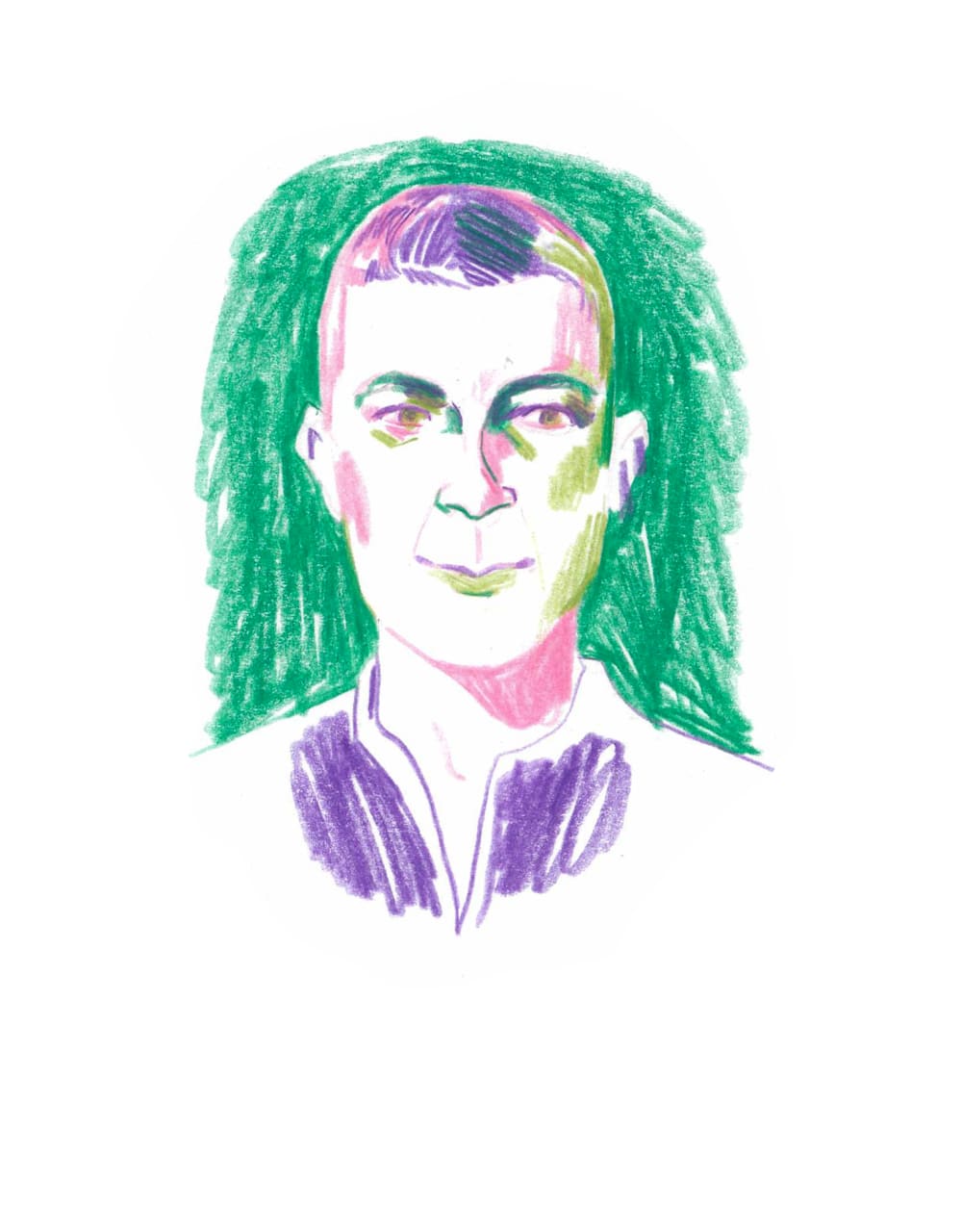 illustration of a person on a green background