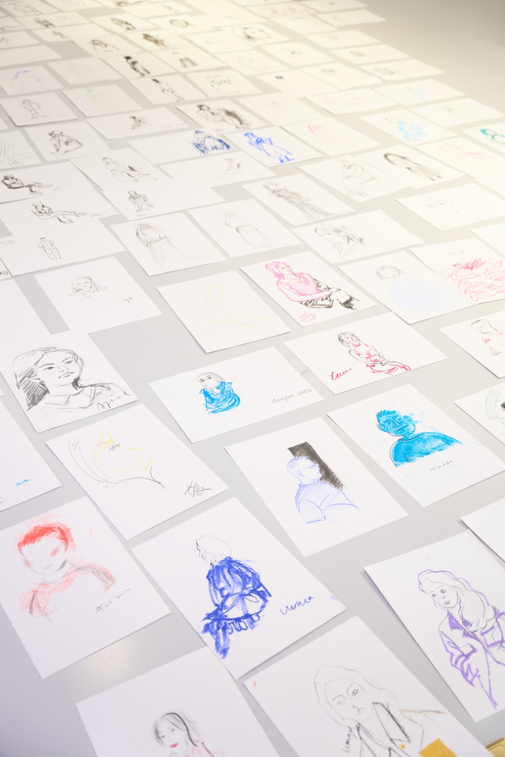 Close up of some of the drawings