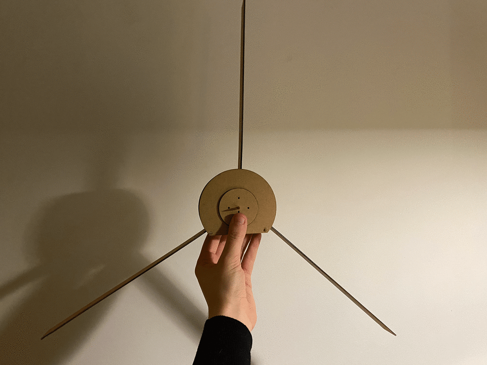 Wooden frame used to create fan
