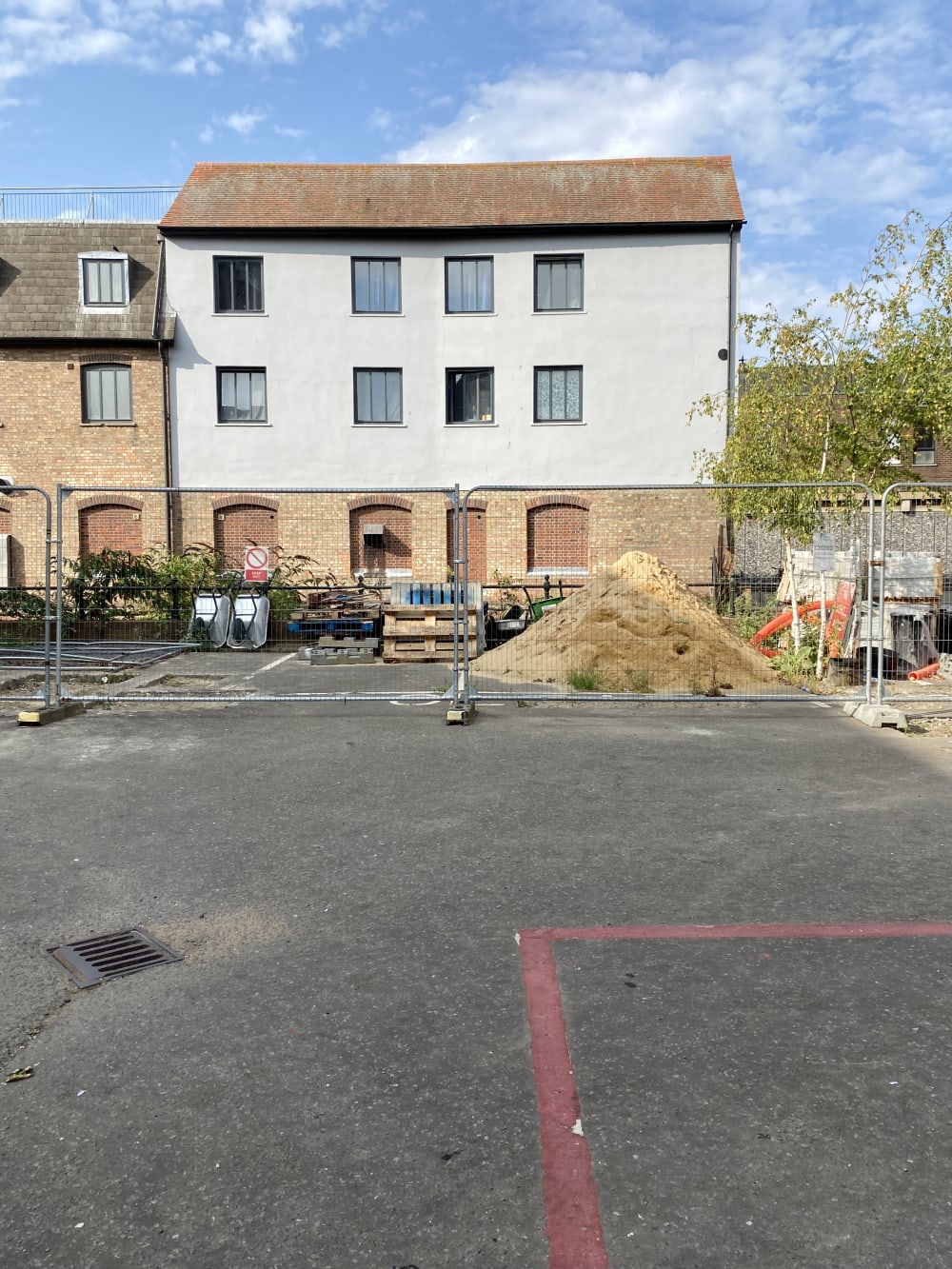 parking lot and buildings