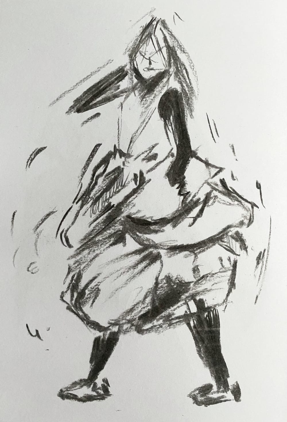 black and white illustration of a woman