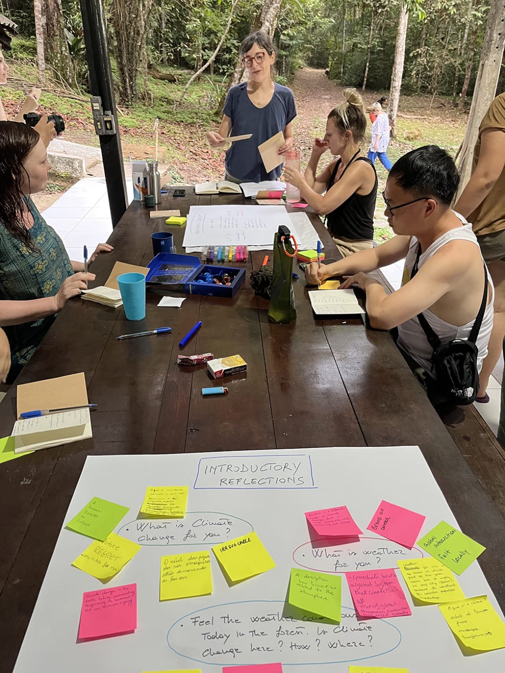 Workshop taking place in the rainforest