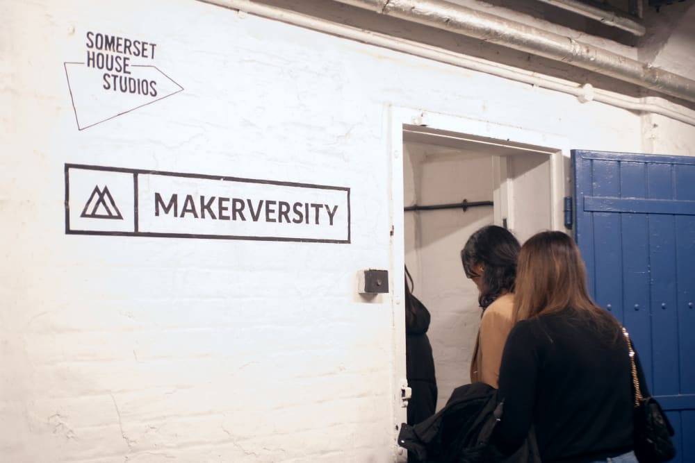 Makerversity logo on wall