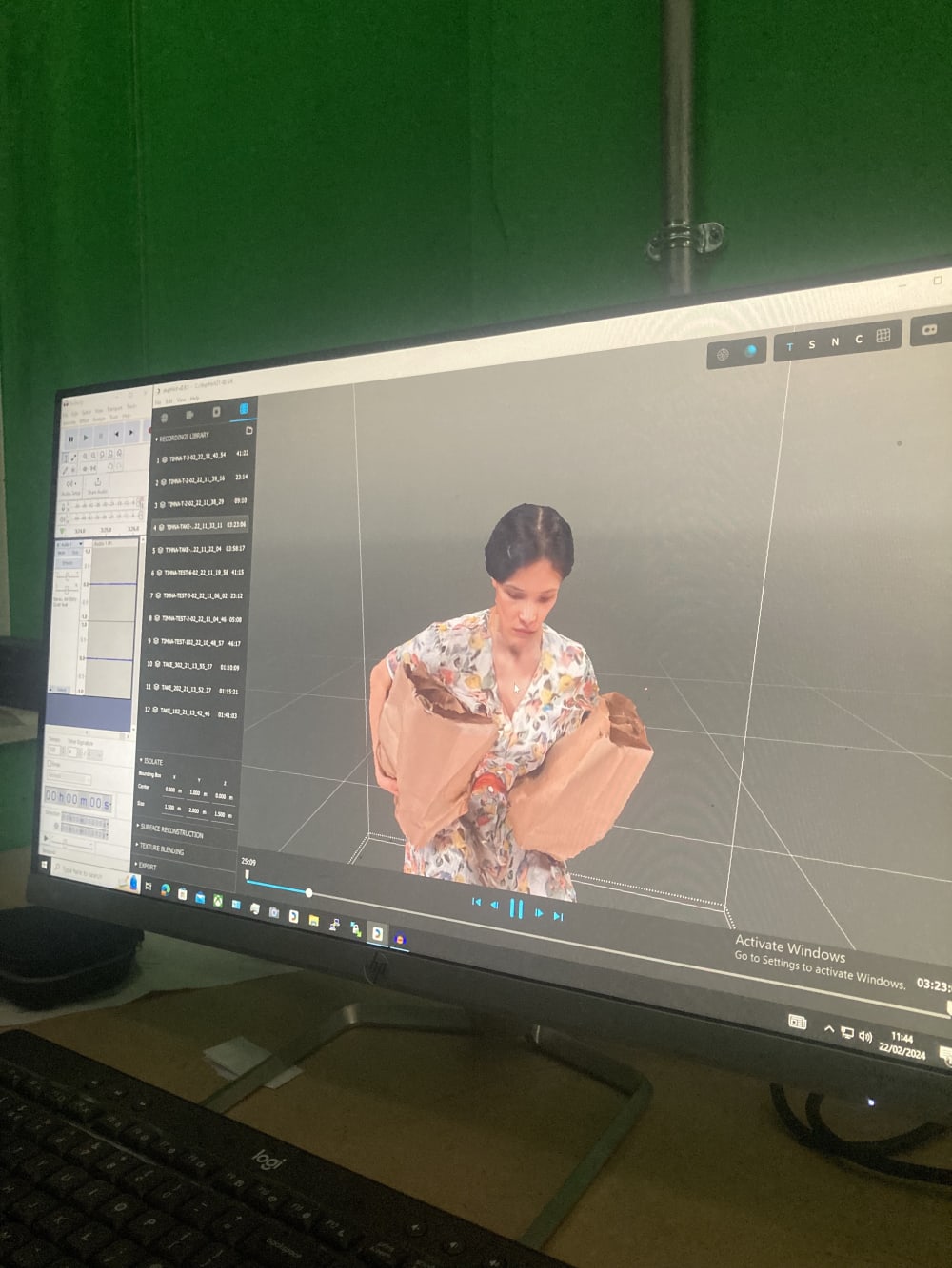 a computer screen showing timna being photographed for augmented reality
