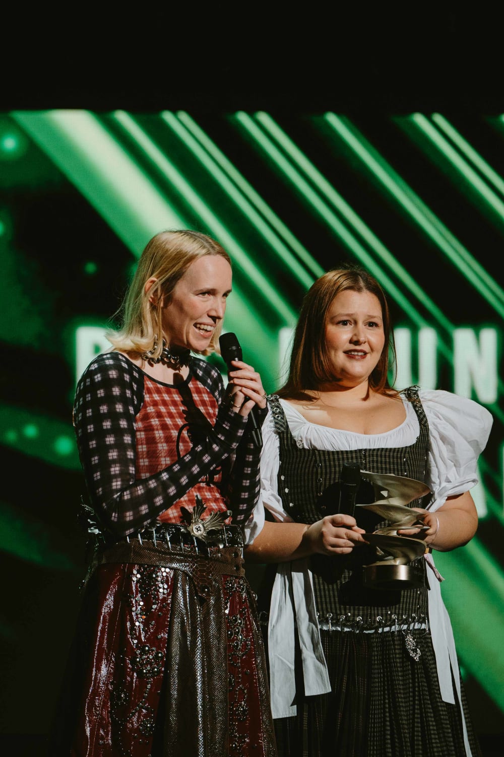 Emma Chopova and Laura Lowena-Irons receiving their award