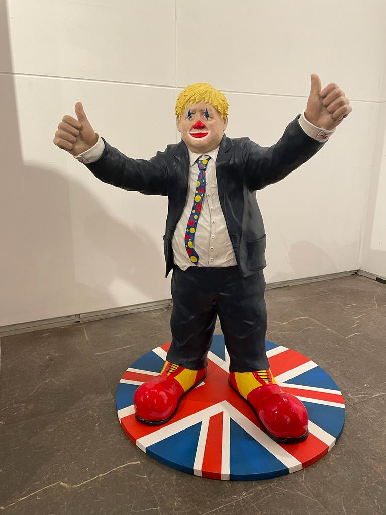 Satirical Boris Johnson sculpture