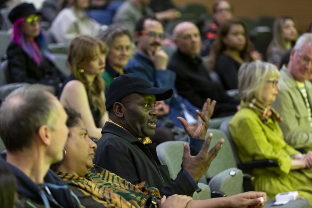 People sitting in a lecture theatre