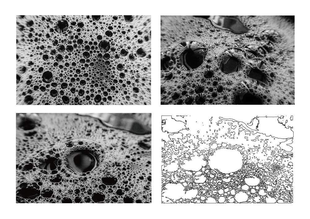 4 images of soap suds