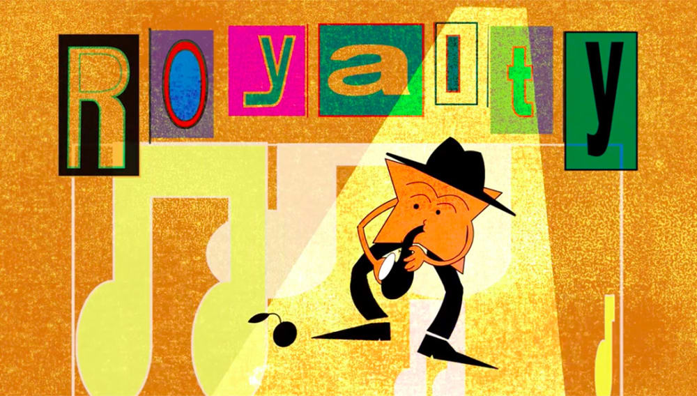 A still from the winning campaign film featuring a character playing a saxophone.