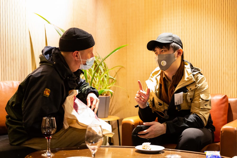 Guests chatting