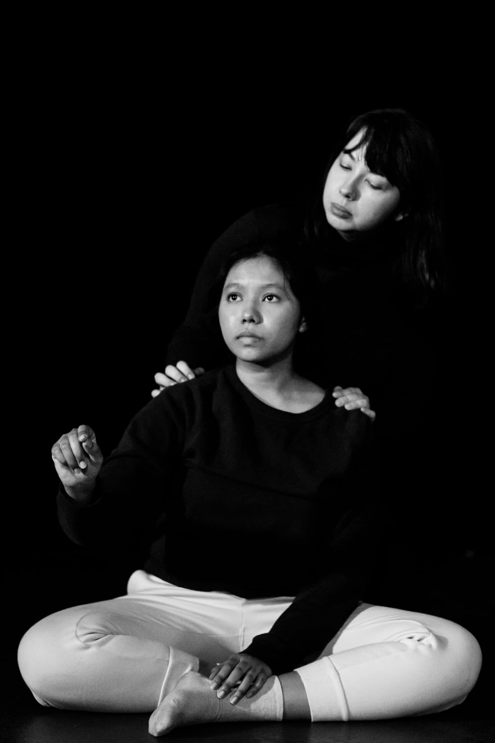 Natalie performing with another student