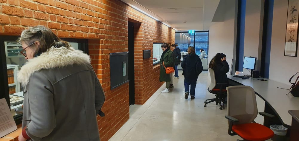 Students viewing the Curious and Miscellaneous exhibition