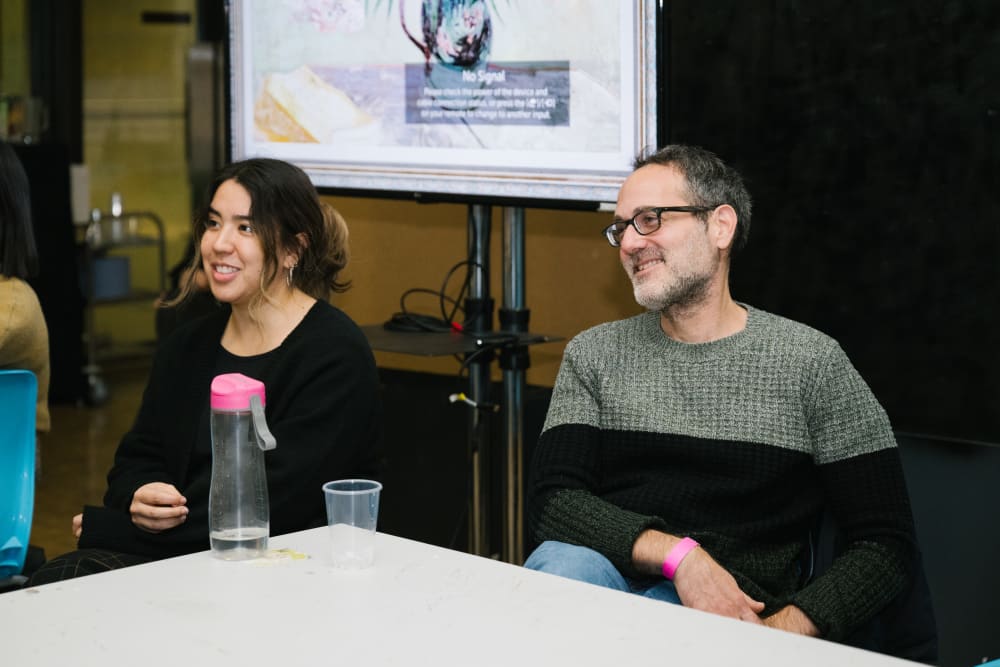 Guests sat in the workshop