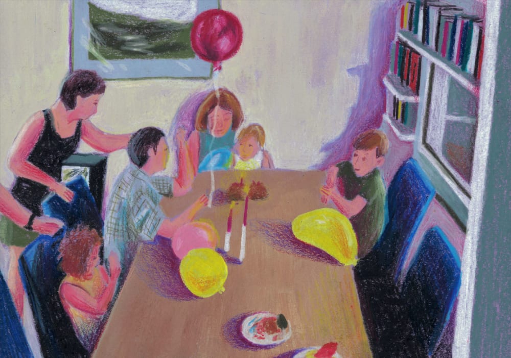 family at a birthday party
