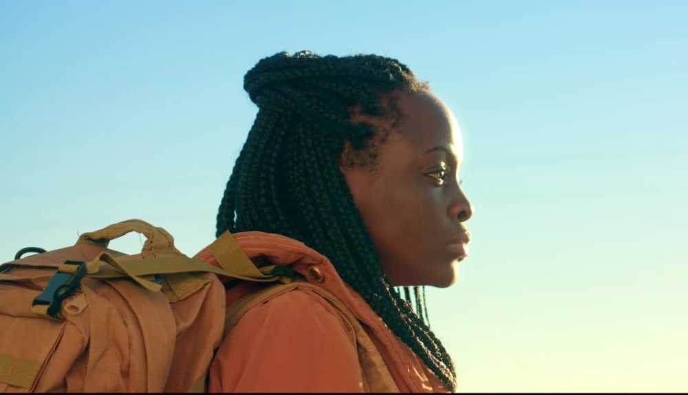 A woman looking into the distance