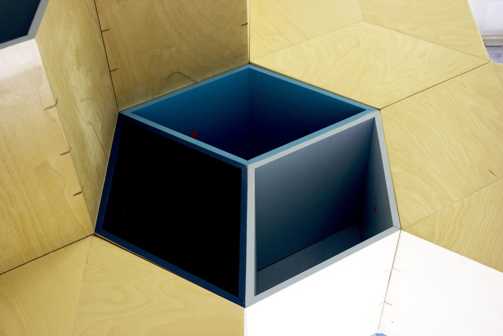 Abstract photo of wooden furniture.