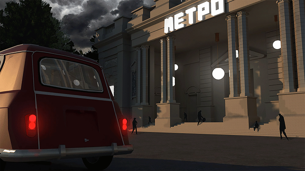 SketchUp render of exterior shot of metro station