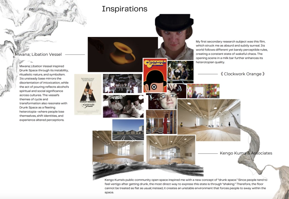 Collage of images and text detailing inspiration behind the project.