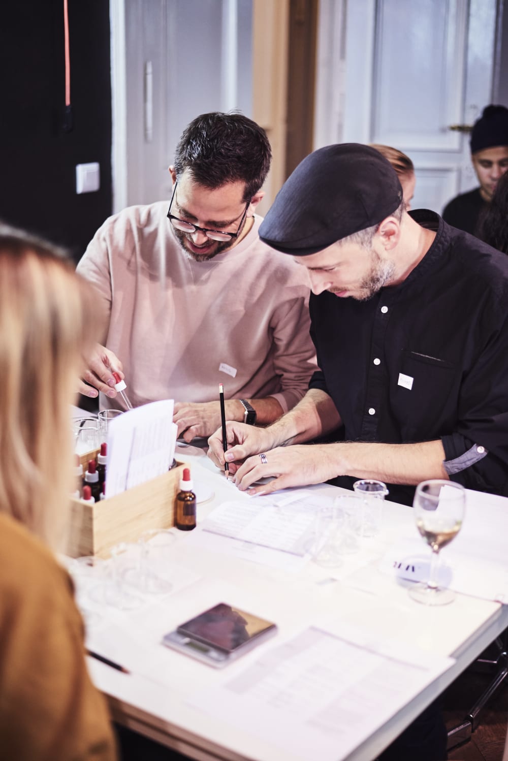 Guests creating their own perfume