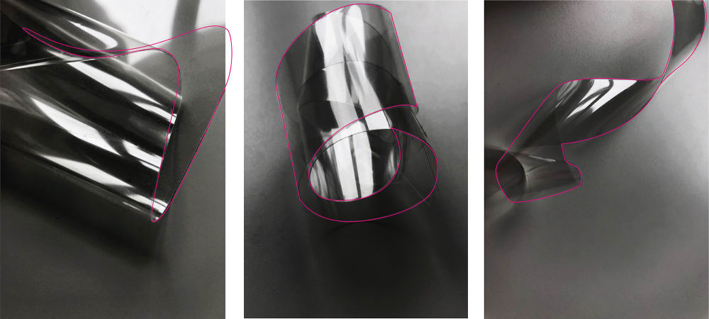 metal foil curled around