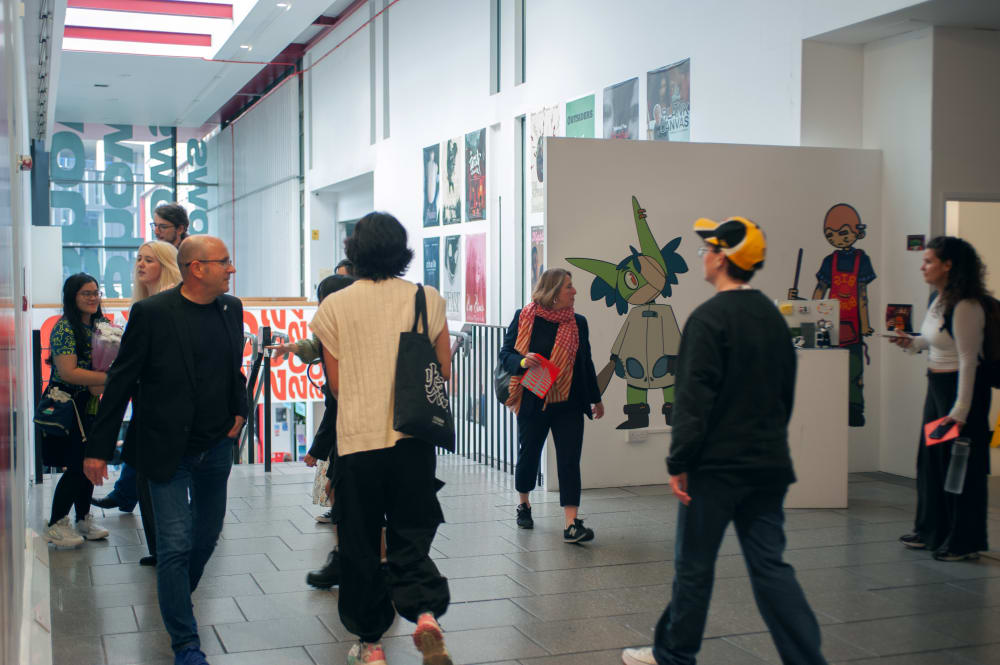 Guests entering the exhibition