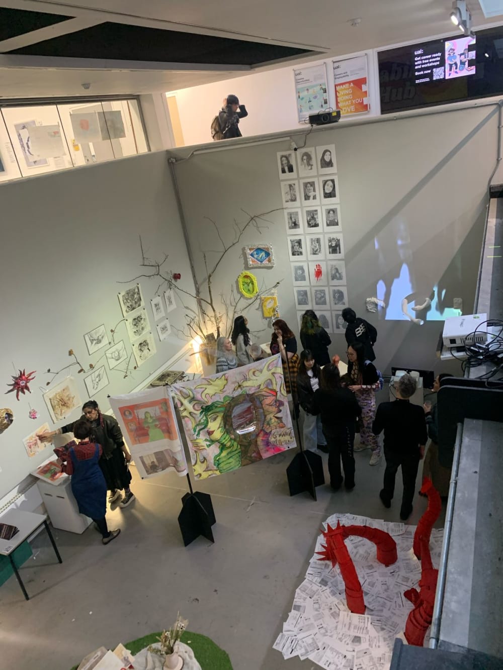 a birdeye view of an exhibition