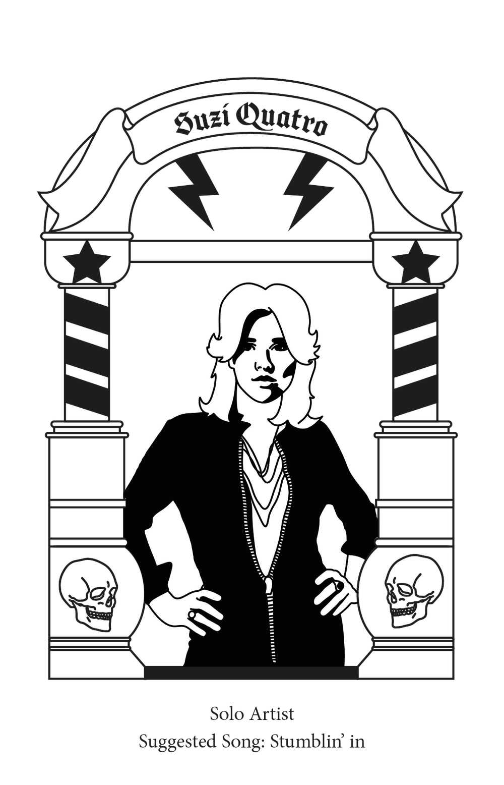 A preview of a page from the book, depicts one of the musicians featured.  