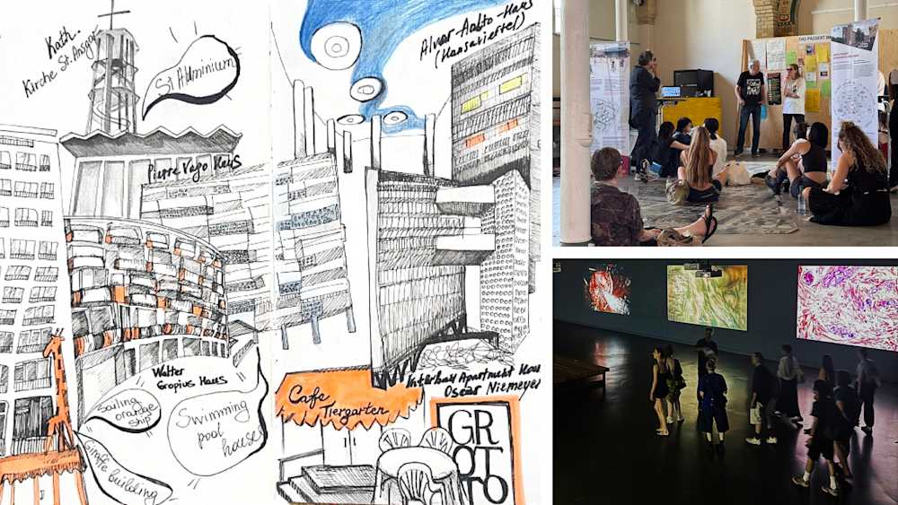 Collage pictures of an exhibition 