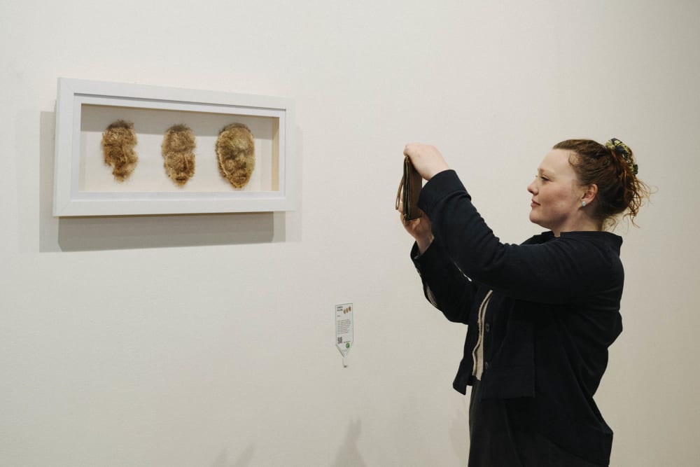 Artist photographing artwork in the Lethaby Gallery