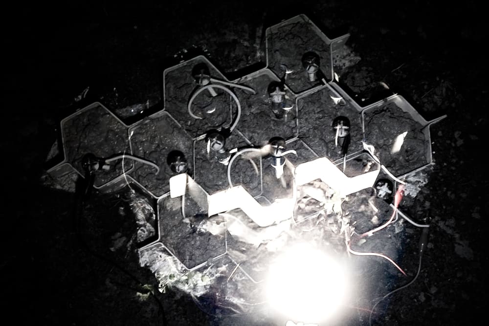 an earth battery in black and white