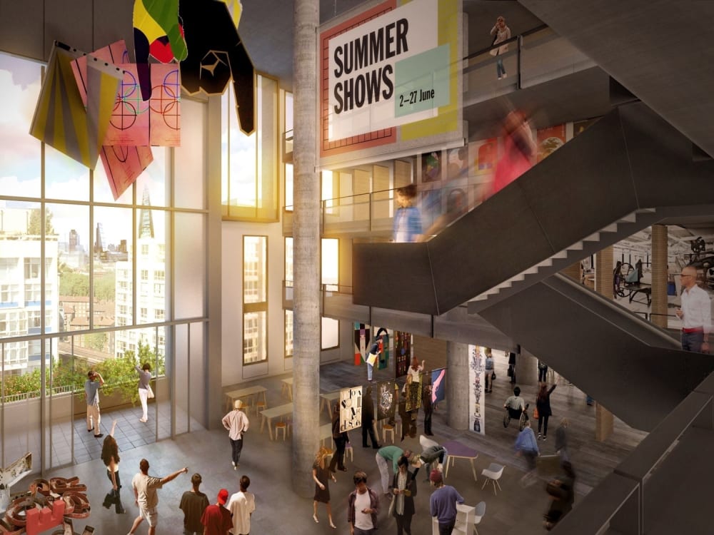 Artist impression of the interior of LCC's new building in Elephant and Castle.