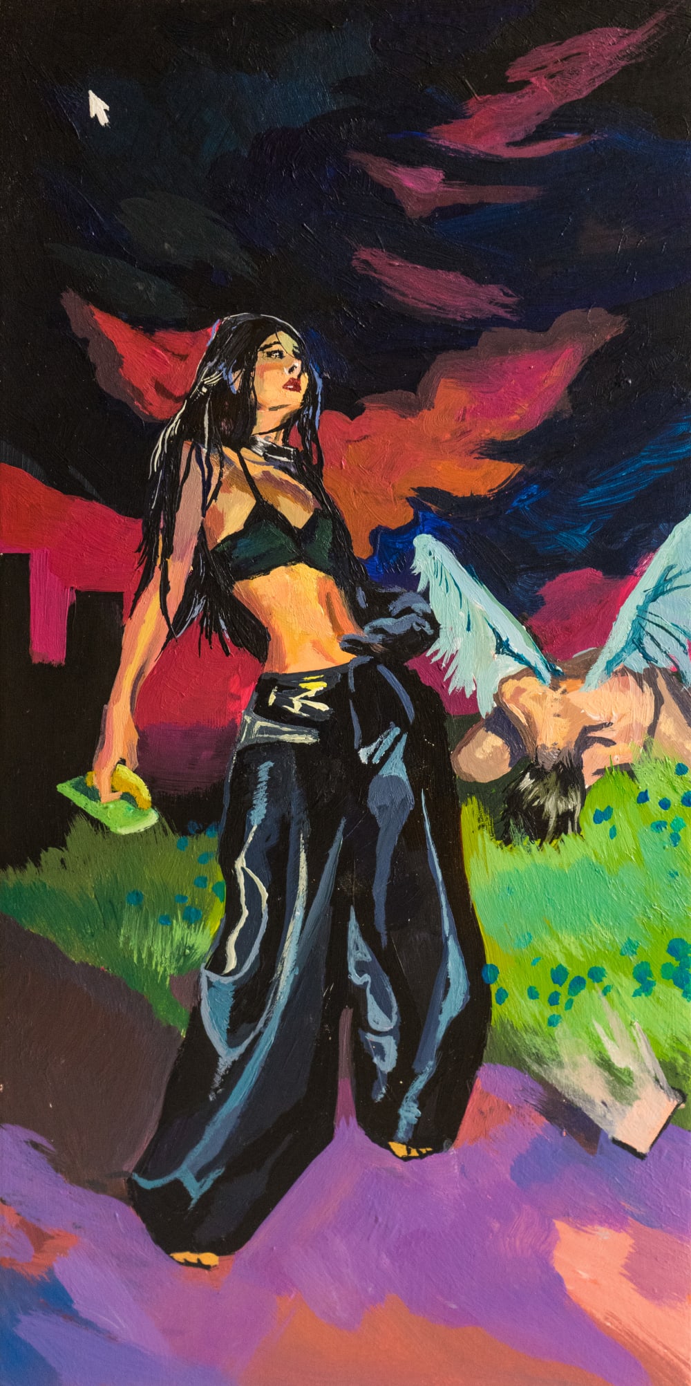 a painting of a woman