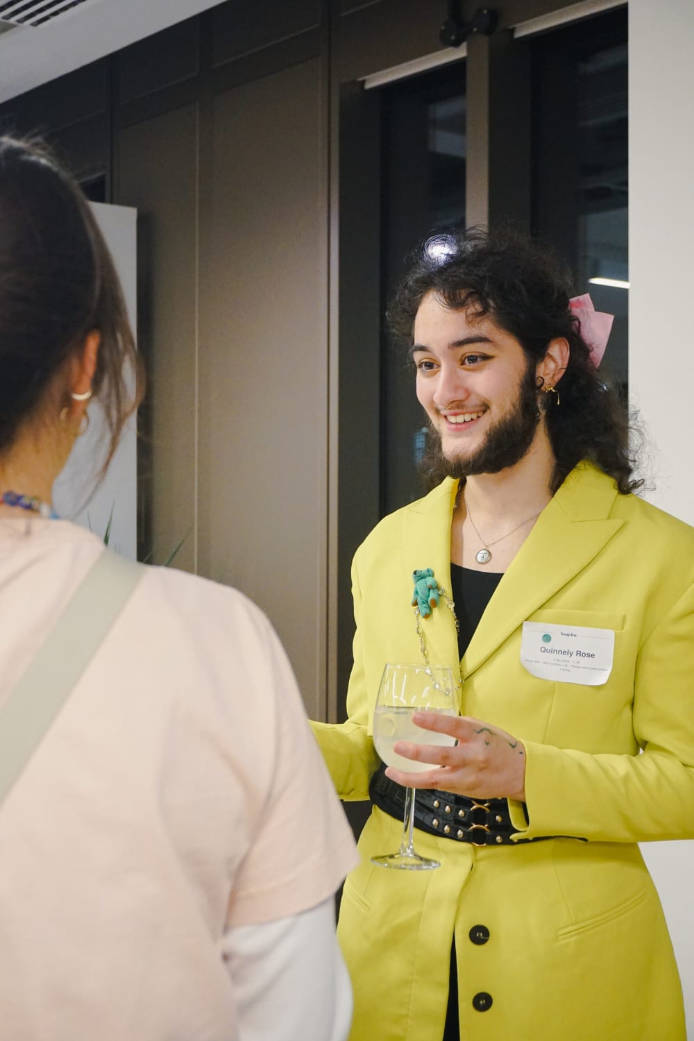 person talking at an event 