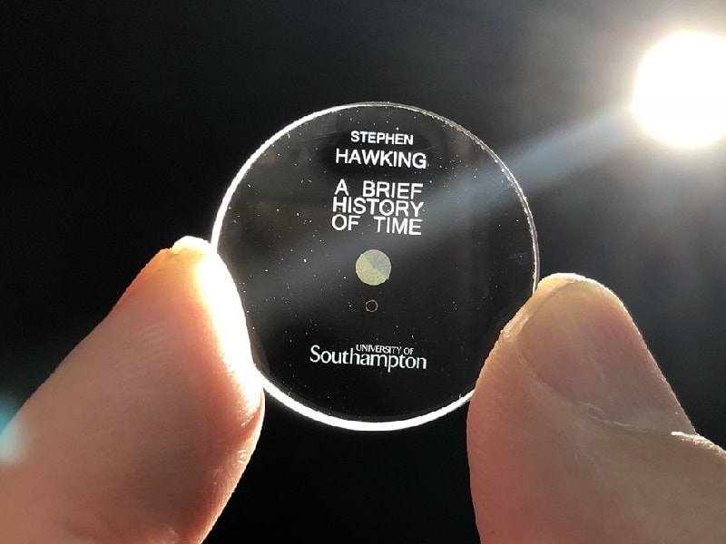 Small transparent glass disc